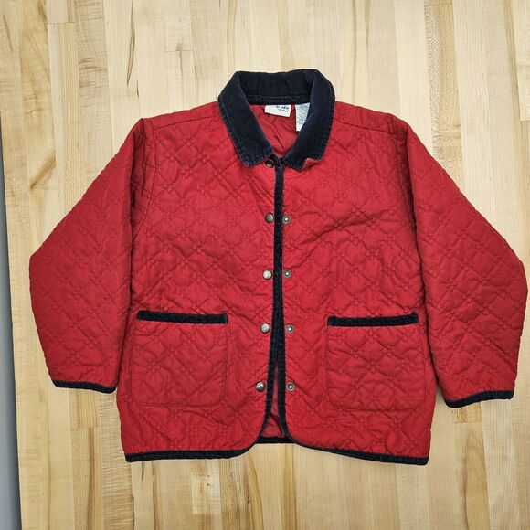 Vintage Girls Quilted LL Bean Jacket Size 8 Chore Barn Outdoors Corduroy Trim - Picture 9 of 9